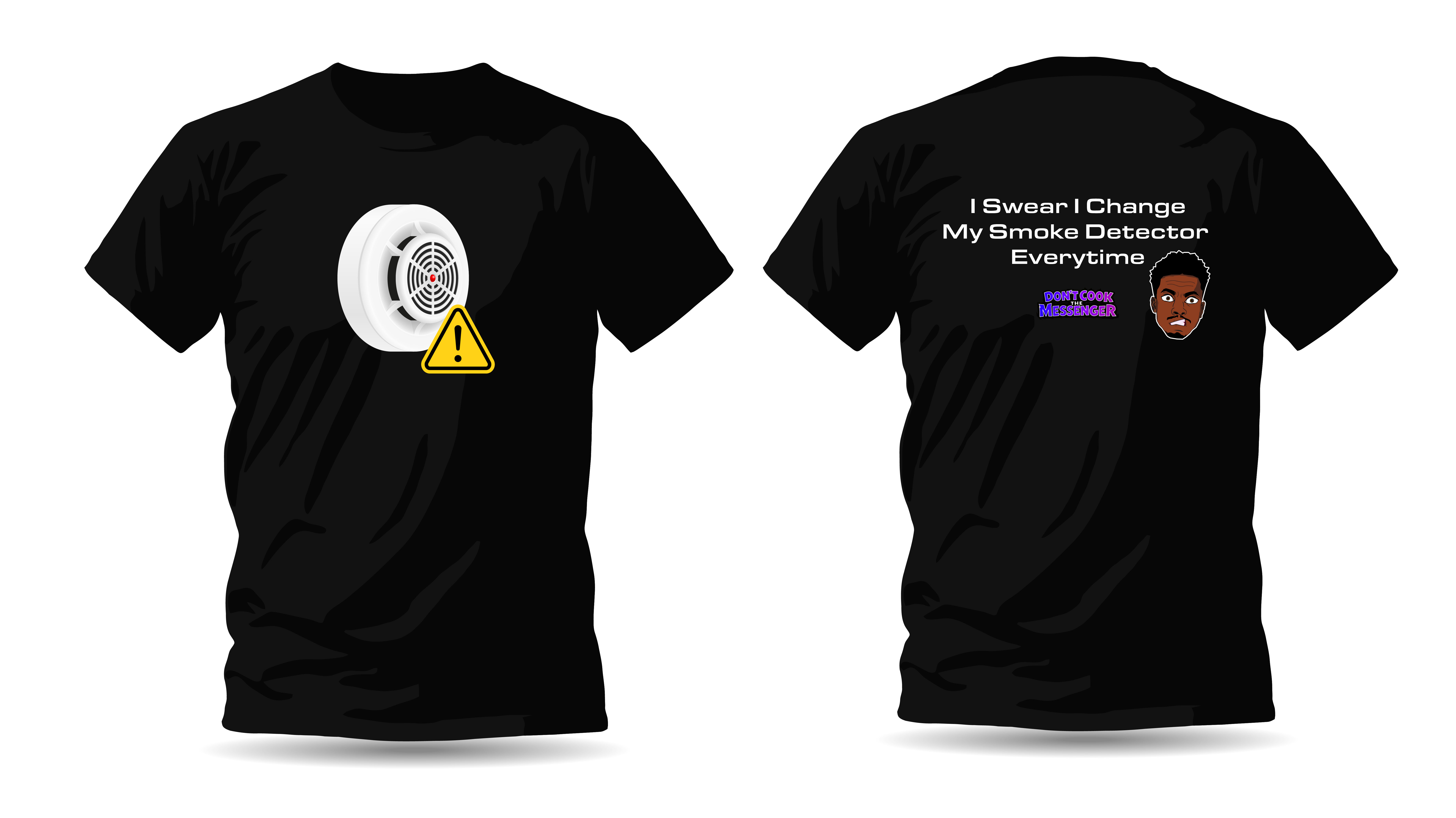 DCTM smoke detector shirt front and back